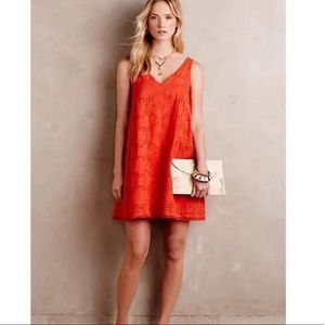 Maeve from Anthropologie Red Eyelet Dress